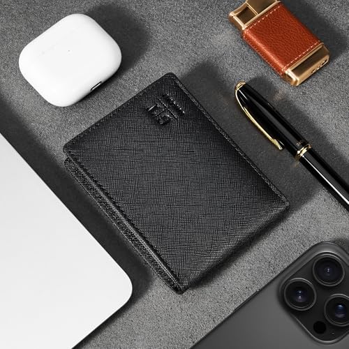 Gostwo Slim Wallet for Men Minimalist Leather ID Window Front Pocket Bifold Wallet