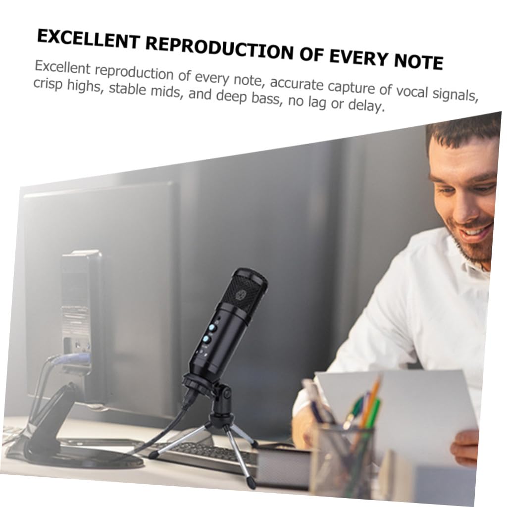 NUOBESTY 1 Satz USB Kondensatormikrofon mit Stativ Hochsensibles Mikrofon für Gaming Streaming Installieren Kompatibel mit Pc Smartphone Tablet Professionelle Sprachaufnahme