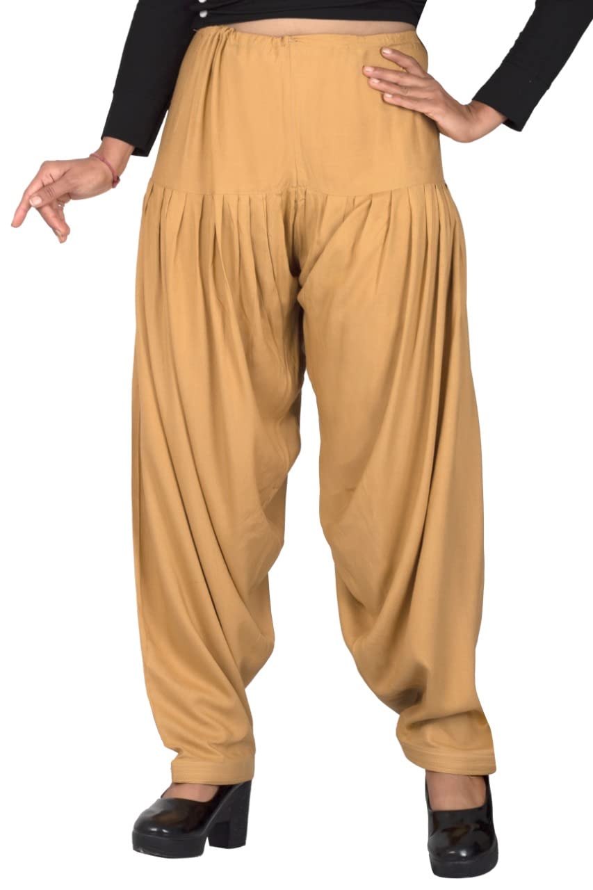 kanku kanya Women's 100% Pure Heavy Super Soft 14kg Rayon Cotton Patiala Salwar Free Size Fit Upto XXL Full Length (40 inch) Waist Fit Upto 32 to 40 inch Patiala Salwar with Drawstring as Closure Type.-picture-38