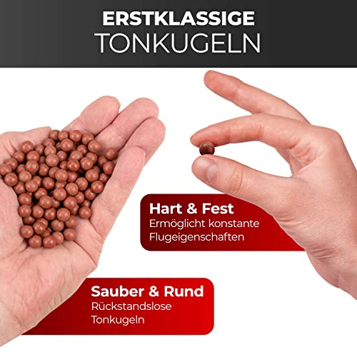 HITX® Steinschleuder Munition [1200 Stück] | Tonkugeln Biologisch Abbaubar | 8,5mm Schleudermunition | Zwille Munition | Schleuder Biokugeln | Slingshot Clay Balls Kugeln
