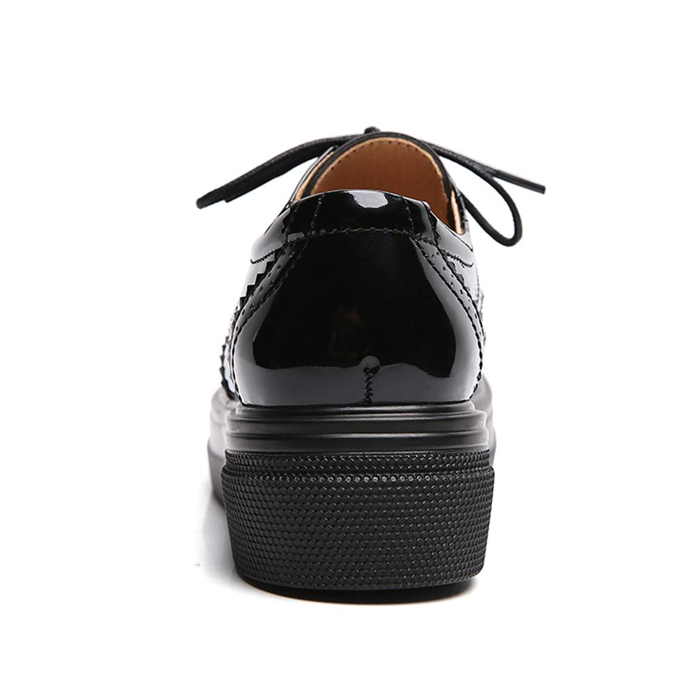 DADAWEN Femme Chaussures de Ville à Lacets Brogues Derbies Mocassins en Cuir Casual Mode Antidérapantes