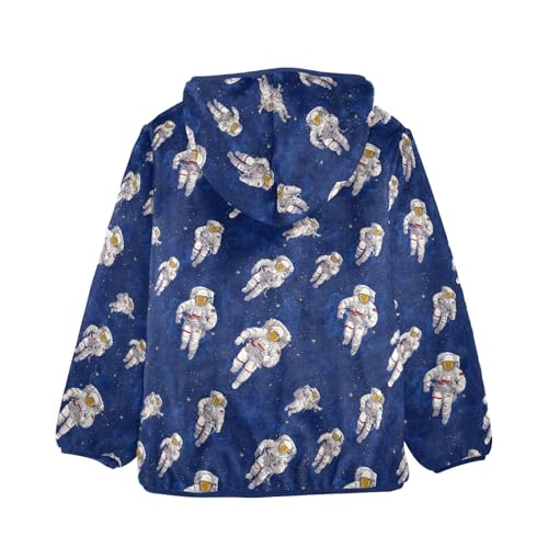 Astronaut Toddler Fleece Jacket Baby Boys Hooded Zipper Long Sleeve Thick Warm Outerwear 3-10 Years2