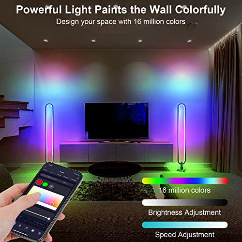Eray Led Floor Lamp With Smart App, Floor Lamp For Bedroom Living Room Corner, Rgb Floor Lamp With Remote,16 Million Colors & Music Sync, Work With Alexa, Google Assistant #TOP2
