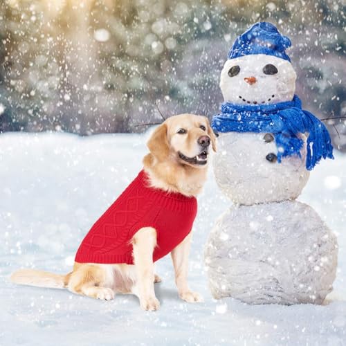 Image of BINGPET Dog Sweater for Large Dogs, Turtleneck Knitted Clothes