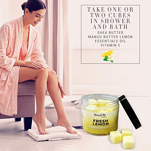 Mineral Me California SCALL001 Body Scrub Exfoliator - 12Oz Fresh Lemon Sugar Scrub Cubes W/Mango Butter & Shea Butter- Ultra Hydrating & Moisturizing thumb #4