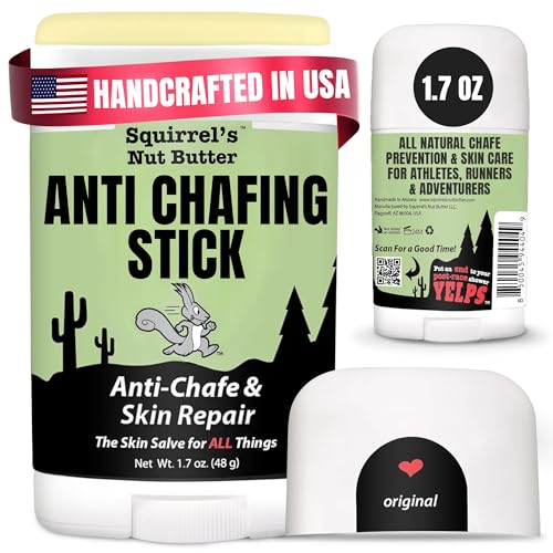 Squirrel's Nut Butter Anti Chafing Stick | All Natural Chafe Prevention & Skin Care for Athletes, Runners & Adventurers | Thighs, Arms, Pack Straps & More | 1.7 oz