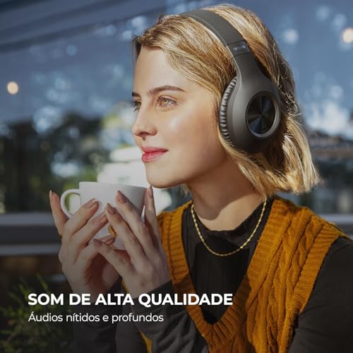 Aiwa Fone de Ouvido Headphone Bluetooth, ANC - Cancelamento de ruído, dobrável - AWS-HP-02-B glide