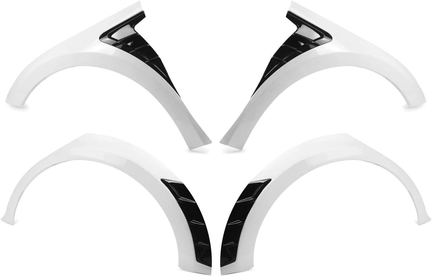 Car Wheel Fender Flares Brow Cover Wide Arch Trim Guard Mudguards Auto Part Compatible for Toyota SE XSE Sport Model 2018-2022(White)