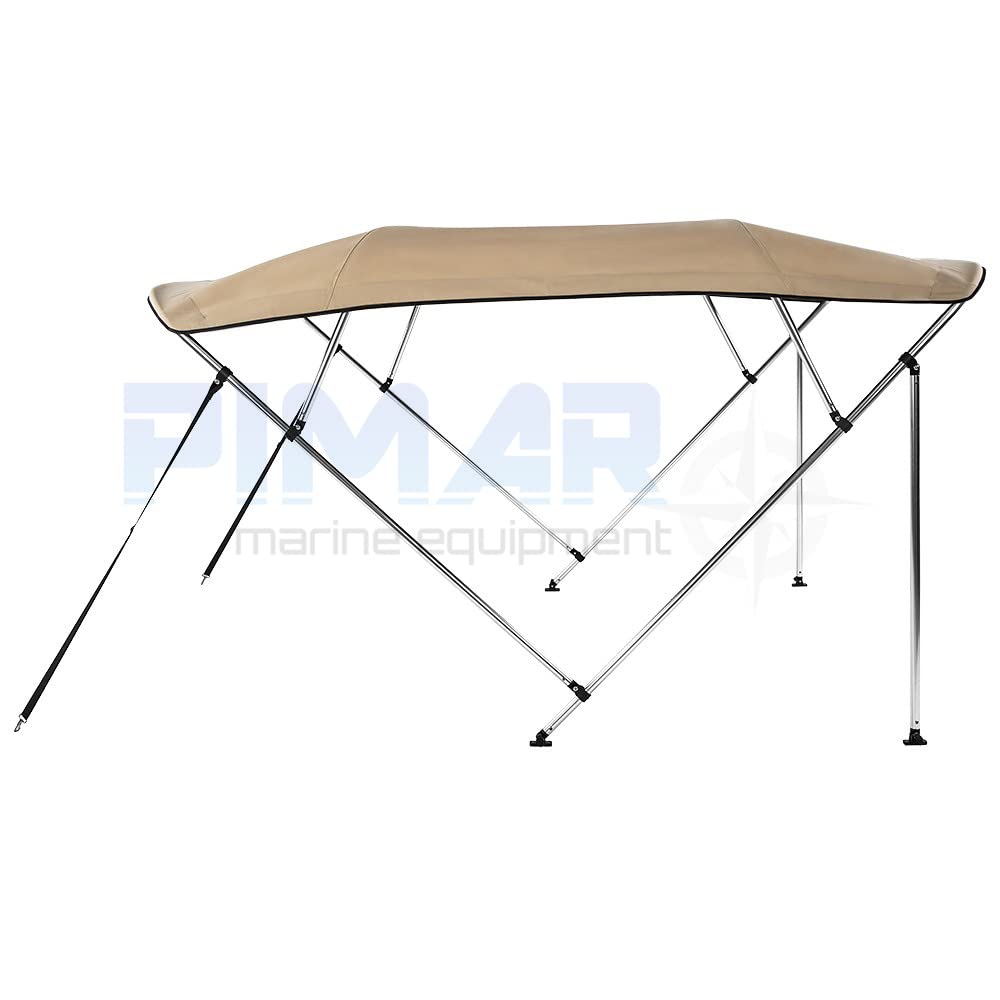 NAUTICA PIMAR Tendalino Bimini 4 Archi in Alluminio Anodizzato Ø 25 MM Diverse Misure e Colori. Barca Nautica GOMMONE (Beige, 240x200x140)