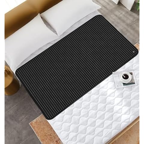 Grounding Mat for Bed,Grounding Pad for Sleep, Improve Sleep, Pain and Stress Relief, Anti-Slip PU Leather Grounding Healthy Therapy Mattress at Home, Office, Work with Grounding Cord (27 * 78IN) Cover
