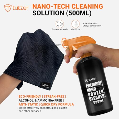 Tukzer 2-in-1 Professional Screen Cleaning Kit (500ML) for Camera, Lens, Binocular, Laptop, TV, Monitor, Smartphone, Tablet (Includes: Anti-Static Cleaning Liquid 500ml, Plush Microfiber Cloth) Tukzer 2-in-1 Professional Screen Cleaning Kit (500ML) for Camera, Lens, Binocular, Laptop, TV, Monitor, Smartphone, Tablet (Includes: Anti-Static Cleaning Liquid 500ml, Plush Microfiber Cloth)