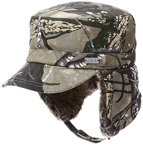 Jeff & Aimy Womens Camo Camoflauge Camouflage Winter Baseball Army Cap Trapper Military Oak Duck Hunting Hat Men Faux Fur Ear Flaps Muffs Cold Weather Snow