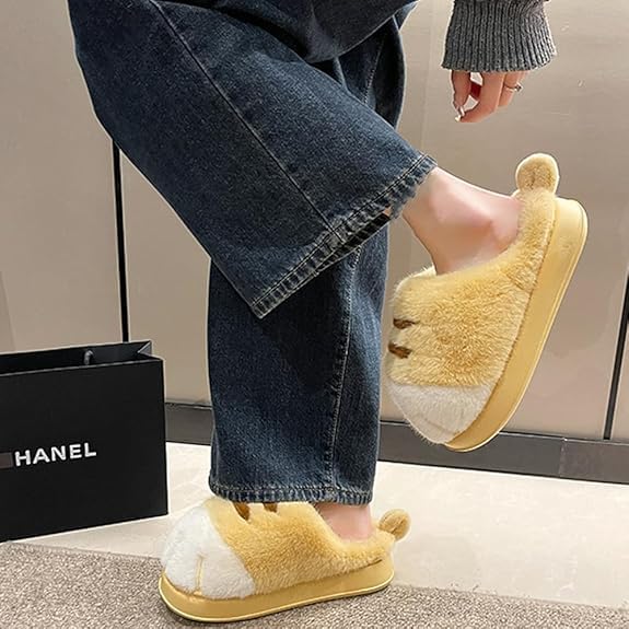 Indoor Outdoor Cat Paw Slippers for Women, Cute Funny Cat Feet Slippers, Warm and Fluffy Christmas Cat's Paw Slippers (Brown, Adult, Women, 5.5, Numeric Range, US Footwear Size System, 6, Medium)2