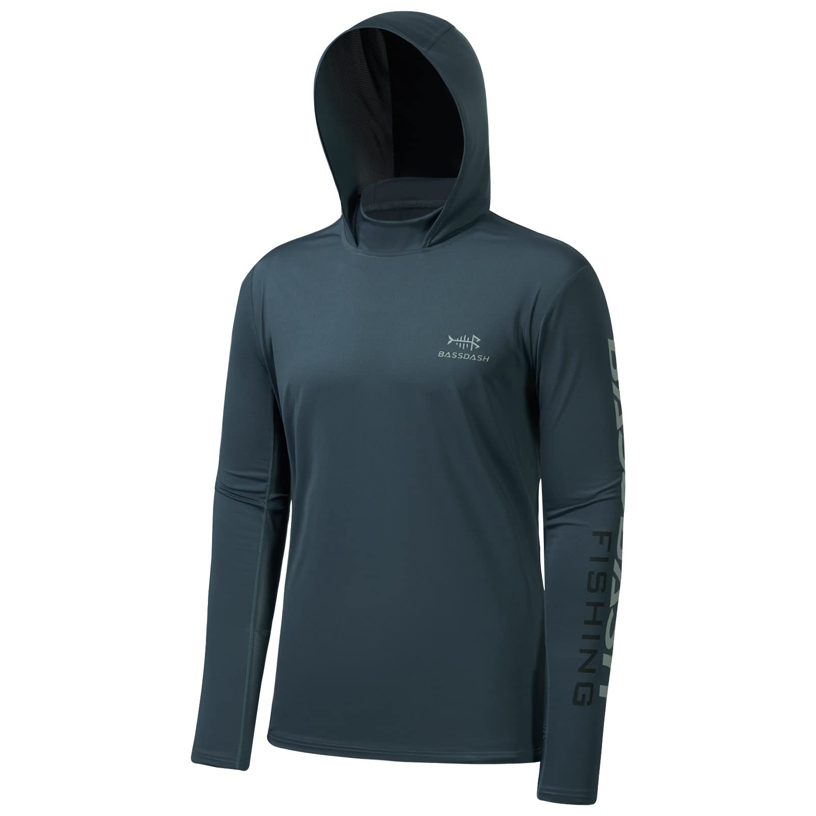 Bassdash UPF 50+ -T-Shirt da Pesca Rashguard Protezione Solare Felpa da Uomo con Cappuccio e Protezione dai Raggi UV