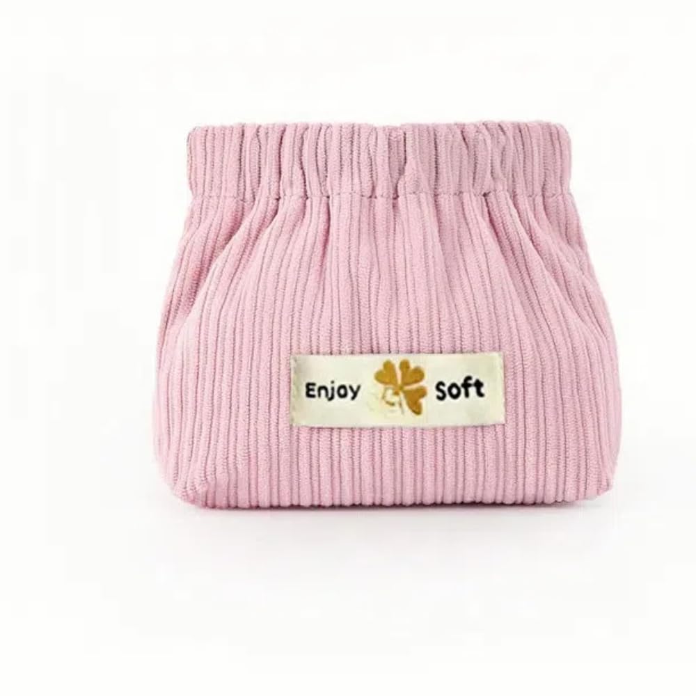 Portable Coin & Lipstick Organizer Pouch - Slim Lightweight Design，Durable Corduroy Fabric for Daily Essentials Storage