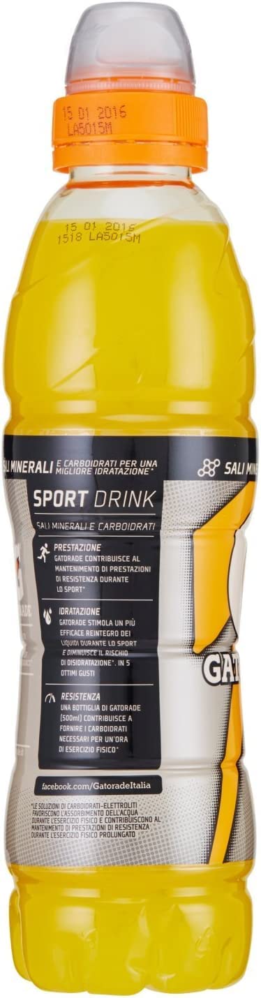 Gatorade Arancia Bevanda Energética, 24 unidades, color naranja