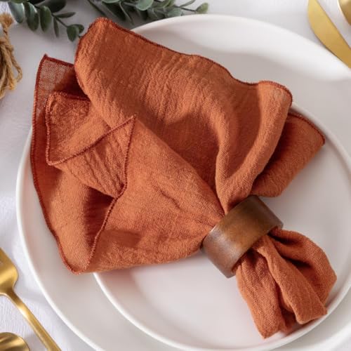 MLMW Fall Thanksgiving Cloth Napkins Set of 6 Terracotta Dinner C...