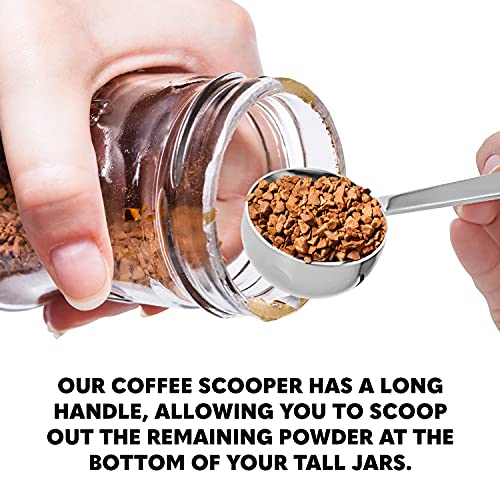 Orblue, cucchiai dosatori per caffè con manico lungo in acciaio inox, confezione da 2 - immagine 5