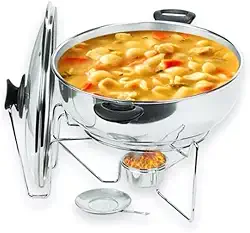 Rechaud Panela De Alumínio Para Buffet Festas Com Tampa 6.5 Litros