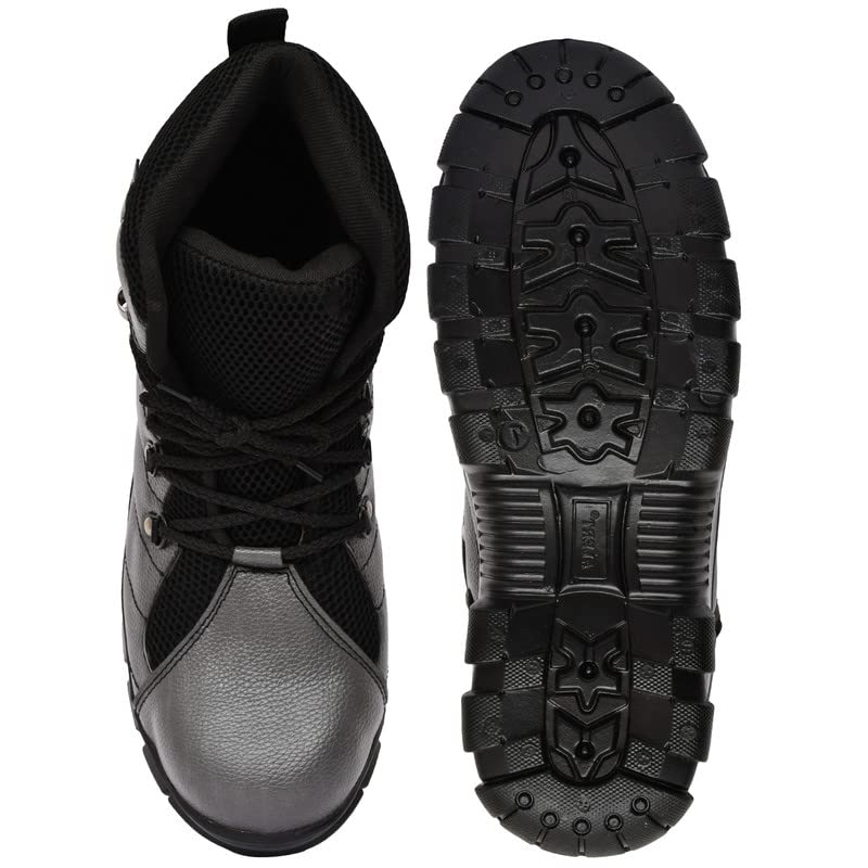 Image of Ozarro Grey Genuine Leather Steel Toe Safety Shoes (S4443)