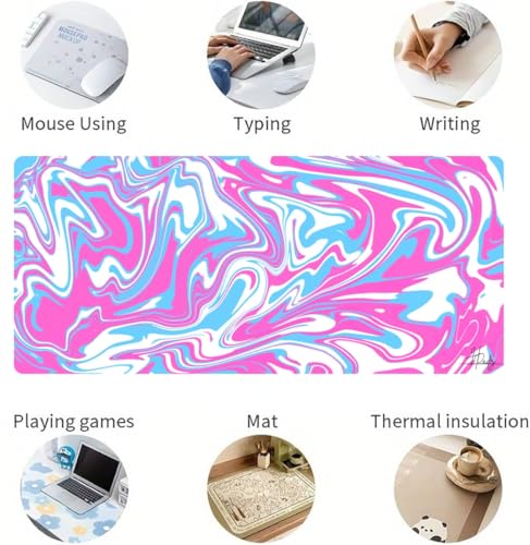 Image of Saco XXL Gaming Mouse Pad for PC - Large Desk Mat 900x400x3mm, Extended Non-Slip Rubber Base, Waterproof Surface, Fluid Design, Big Keyboard Mouse Pad for Office & Home Setup