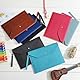 Wonderpool A4 Umschlaghülle Aktenmappe Datei-Hülle Verdicktem PU Leder mit Andgelenkriemen und Taschen Beutel für Dokumente Schreibwaren Tablet-PC Halter Organizer Tasche (Cyan)
