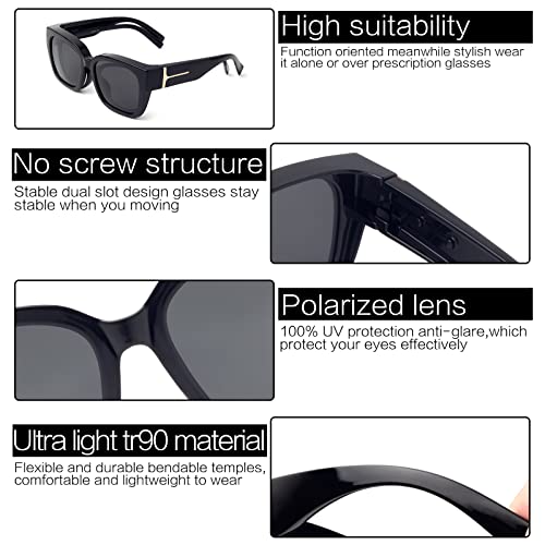 Face Shadow Polarized Sunglasses Over Glasses Women Fit Over Glasses Sunglasses Square UV Protection Lightweight4
