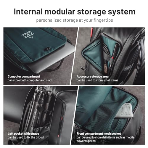 PGYTECH OneMo Lite Camera Backpack 22L for DJI, Sony, Canon, Nikon, OSMO Action/Pocket, DSLR/SLR Mirrorless, Camera Tripod Photographer Bag Gift, Camera Pack Black, Weekend Bag