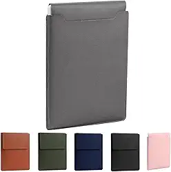 Capa Protetora para Notebook 14 Polegadas, Preta, Couro Sintético, Resistente a Água, com Mousepad Integrado, para Uso Profissional (Preto)