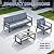 Premium Aluminum Patio Furniture Set 4 Piece,Outdoor Conversation Set with Wide Armrest,5" Thick Cushions, Olefin Fabric,Rustproof Metal Frame,Deep Seating Patio Sofa Set for Backyard,Deck,villa,Gray