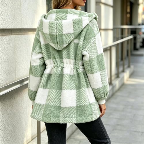 Sherpa Fleece Jacket Women Hooded Zip Coat Plush Collar Casual Winter Wear - image 7