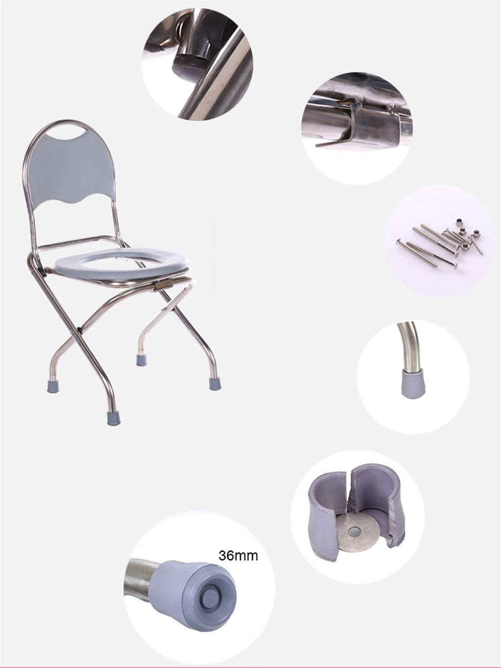 Toilleten Sitz, Bad Sicher Anti-Rutsch Klappstuhl Haushalt Mobiles WC Toilettenhocker Zum Alter Mann Schwangere Frau (Farbe : 33cm)