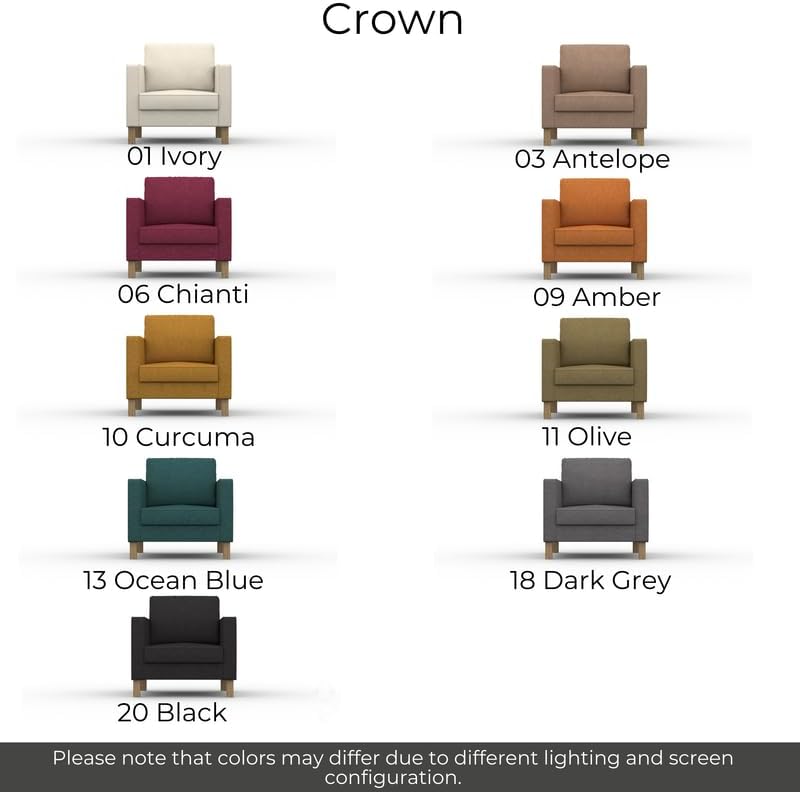 comfortly Cover for Karlanda Armchair, Replacement Slipcover, Heavy Duty 3 pcs Cover, Soft Durable Washable Fabric, Easy to Clean & Replace (Crown - Olive)