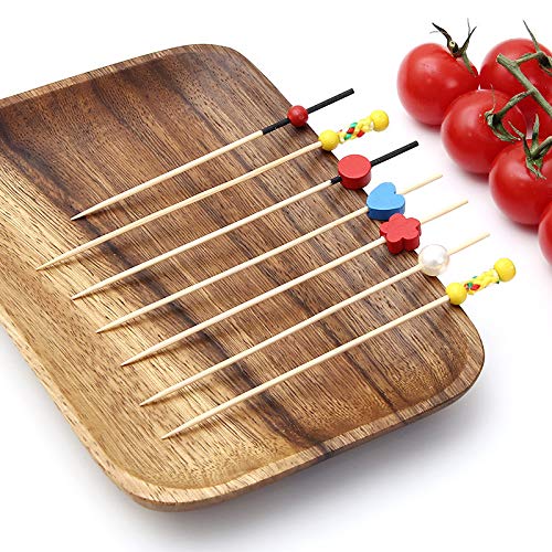 Cocktail Picks 100Pcs Fancy Cocktail Toothpicks for Appetizers Picks, Handmade Bamboo Cocktail Skewers for Appetizers Fruit Party Food Picks Charcuterie Accessories