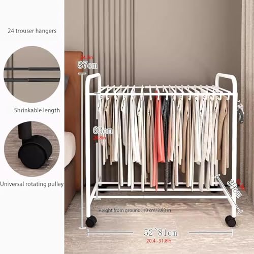 Perchero portátil para pantalones con 24 Hanrs multifunción para pantalones vaqueros, bufandas, faldas, secado y Sto Solut para dormitorio