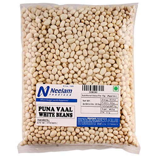 Neelam Foodland White Beans (Puna Vaal), 1 KG