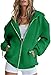 Womens Zip Up Long Sleeve Hoodies Sweatshirts Fall Winter Trendy Comfy Jacket Sweaters Casual Open Front Sweater (Dark Green,Medium)