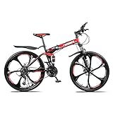 Mrzyzy 26 Zoll Mountainbike Fahrrad - MTB Vollfederung Mountain Bike Unisex für Herren, 21-Gang Rennrad Fahrrad Vollfederung V-Scheibenbremsen Vorne Klappräder Erwachsenenfahrrad Studentenfahrrad