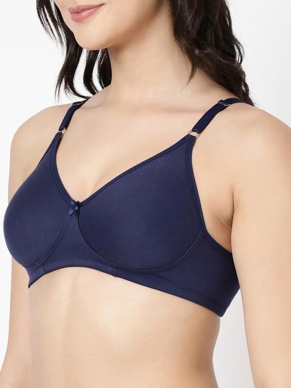 Image of BLOSSOM Women's Everyday T-Shirt Bra with Molded Cups,Non Padded and Non Wired,Cotton-Polyester Fabric -Perfect for Uniforms and Casual Wears Lara