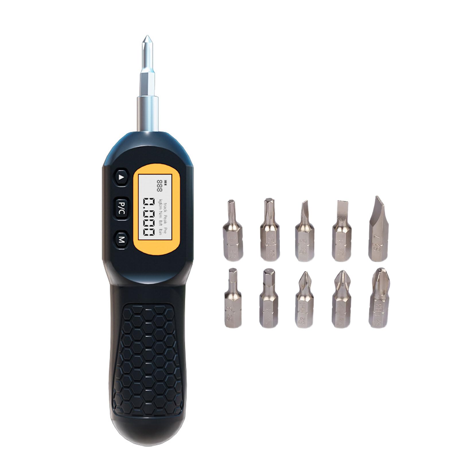 Digital Torques Screwdriver with LCD Display Accuracy Torques Control ABS Portable Design Includes 10 Bits for Professional Mechanics Digital Screwdriver