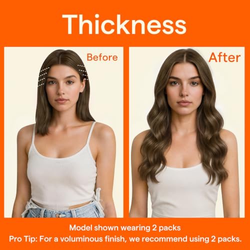 Image of Full Shine Medium Brown Hair Extensions, Seamless Human Hair Clip ins | Human Hair Clip in Extensions, 12 Inch 55g 4 Pcs, Part Line Fill ins, Soft Straight, Office Styling, Short Hair