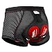 Shorts de Cyclisme Hommes avec Coussin sous-vêtements Rembourrés Mise à Niveau 5D Gel Vélo Caleçon Respirant Antichoc Vélo sous-Short, Vêtements de Cyclisme,Red Line,M