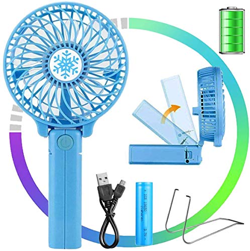 VIDEN Handheld Fan Portable Fan,Mini Hand Held Fan USB Rechargeable 2600mAh Battery Operated Personal Fan with 3 Speed Settings for Office/Home/Travel/Outdoor-Blue (Battery Included) Γ’β¬Β¦ VIDEN Handheld Fan Portable Fan,Mini Hand Held Fan USB Rechargeable 2600mAh Battery Operated Personal Fan with 3 Speed Settings for Office/Home/Travel/Outdoor-Blue (Battery Included) Γ’β¬Β¦
