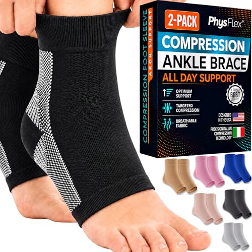 Ankle Brace Socks - Ankle Compression Sleeve - Foot Brace for Women & Men - Tendonitis & Arthritis Ankle Support Sports Running, Plantar Fasciitis Relief & Stabilizing Ankle Wrap