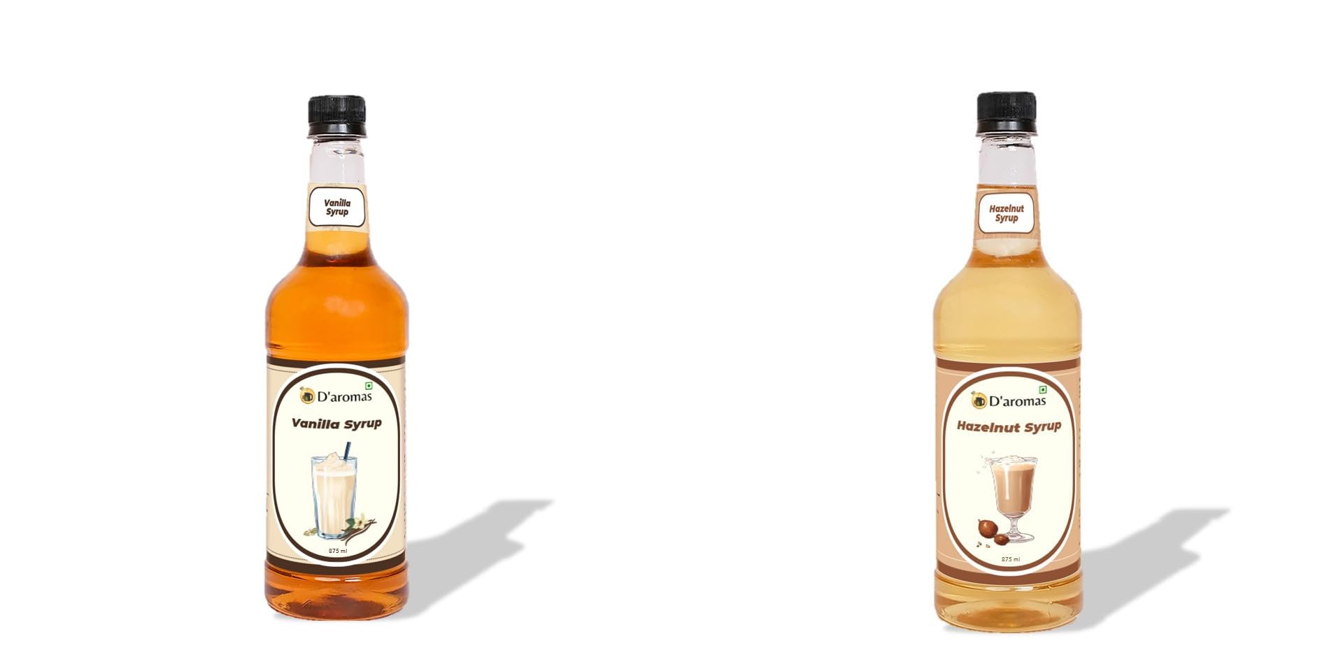 D’aromas Vanilla & Hazelnut Mocktail Syrup Combo | 875ml Each (Pack of 2) | Premium Café-Style Liquid Syrup for Mocktails, Beverages, Desserts & Coffee | Ideal for Home, Café, Bar & Restaurant Use-image-49