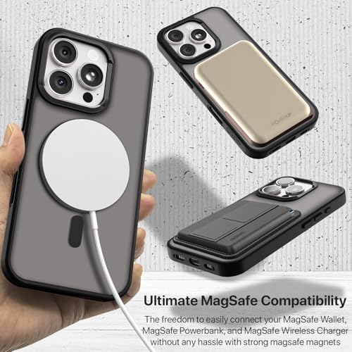 Image of GRIPP Bolt Xtreme Case Compatible with Mag-Safe for iPhone 16 Pro | 6ft Drop-Tested with D30 Technology, Raised Edges, Anti-Fingerprint, Anti-Slip, Translucent Matte Textured Back Cover - Black