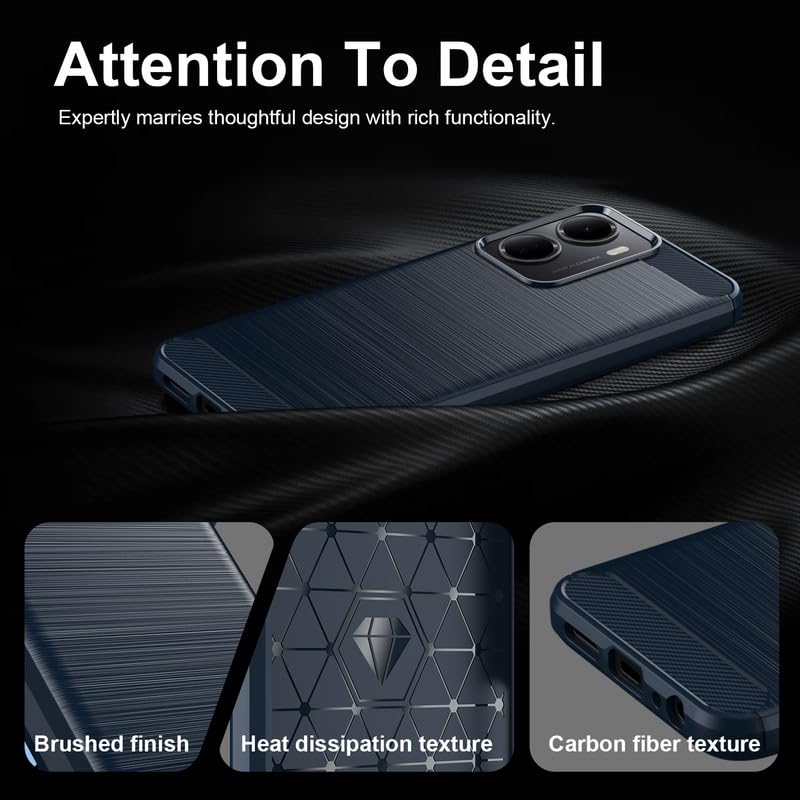 Image of Basic Case for Mi Redmi 15A 5G (Carbon Fibre Blue)