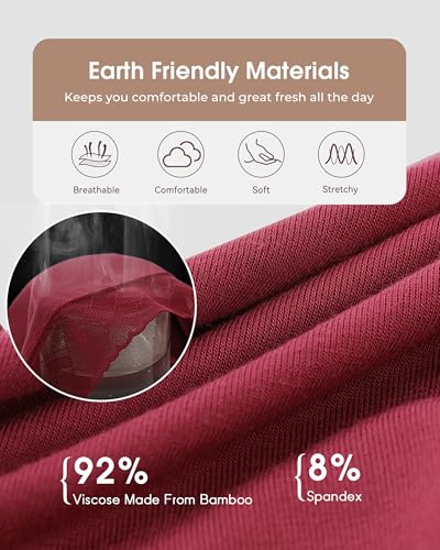 BAMBOO COOL Womens Underwear Bikini Underpants Lace Hipster Panties Soft Stretch Moisture Wicking Panties for Women, 6-Pack2