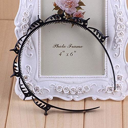 headband braid tool for women girls, double bangs hairstyle hairpin twist clip headwear with toothed (black-1pc)