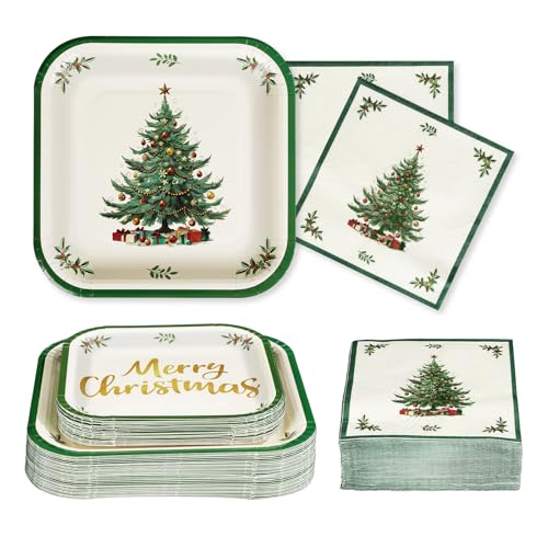 200Pcs Christmas Party Supplies 400GSM Xmas Holly Leaf Tree Plates and Napkins Tableware Sets Merry Christmas Birthday Decorations for Wedding Holiday Festive Xmas Winter Theme Party Decor Serves 50 200Pcs Christmas Party Supplies 400GSM Xmas Holly Leaf Tree Plates and Napkins Tableware Sets Merry Christmas Birthday Decorations for Wedding Holiday Festive Xmas Winter Theme Party Decor Serves 50
